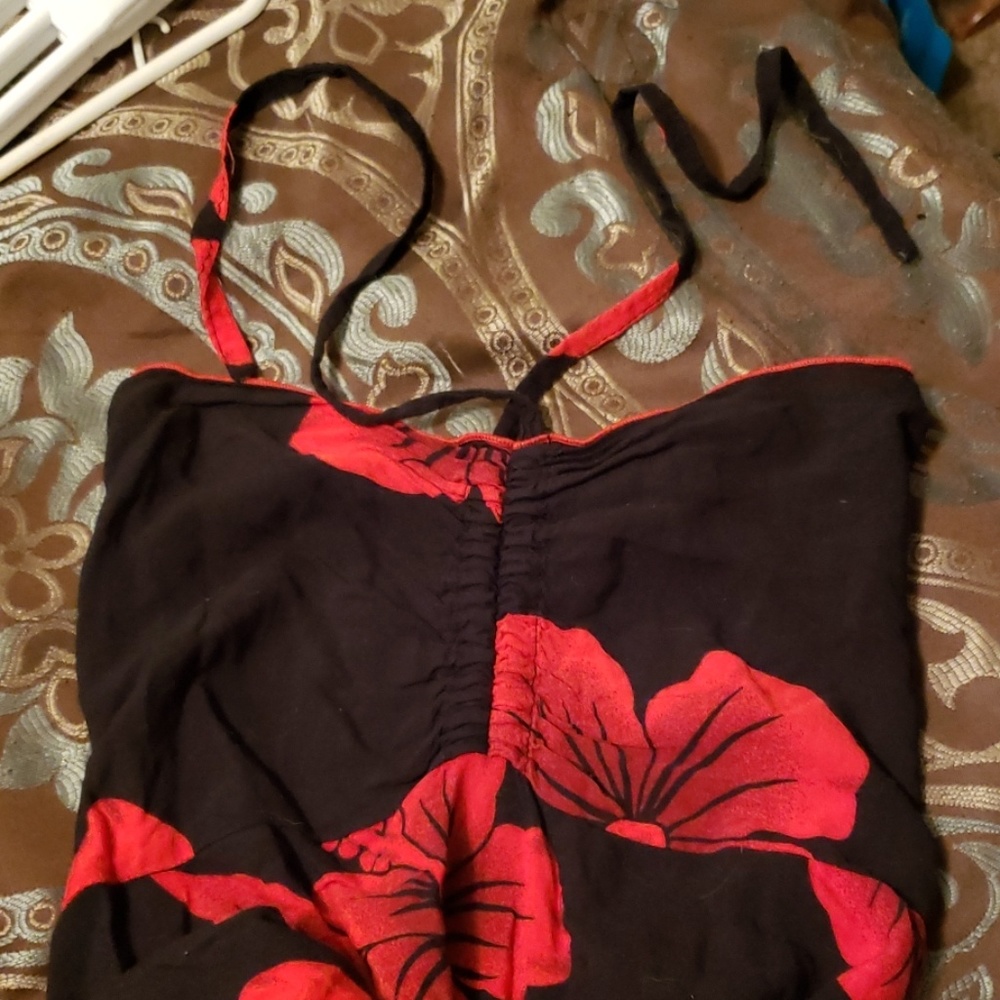 Floral strapless dress